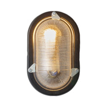Load image into Gallery viewer, Oval Aluminium Indoor/Outdoor Wall Light in Black (Without Guard).

