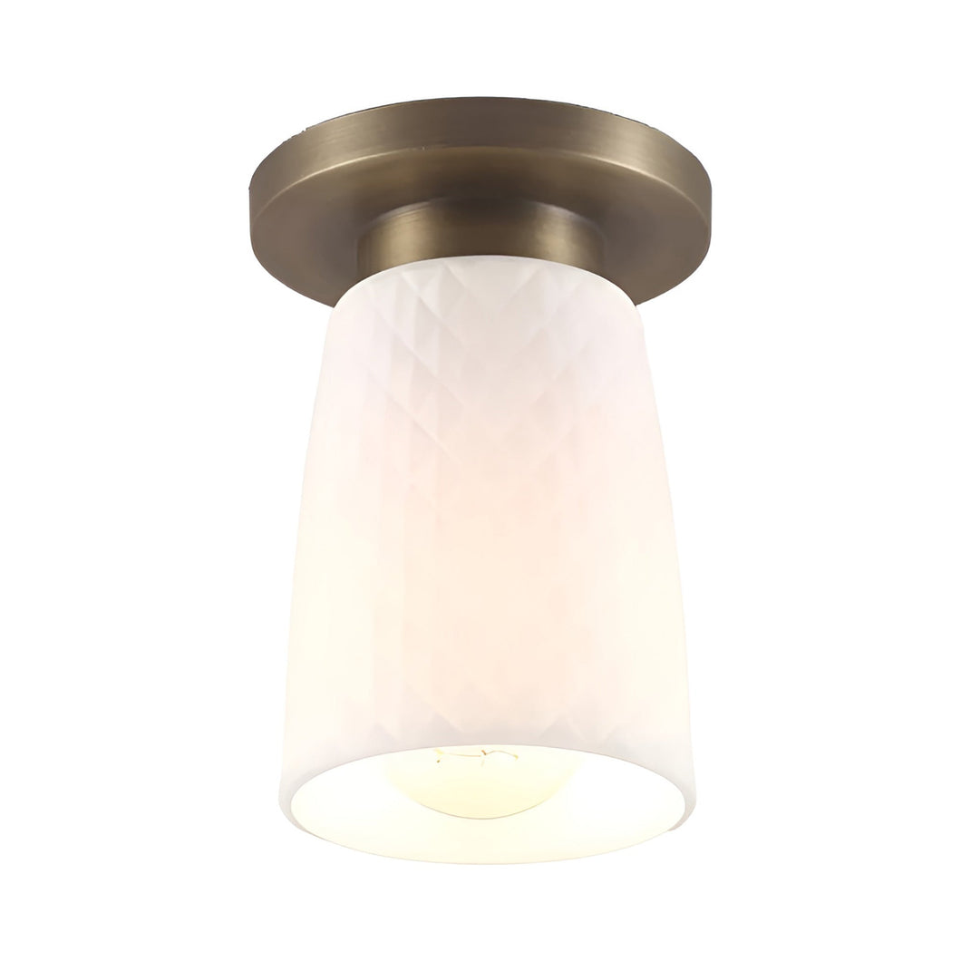 Oxford Flush Mount Ceiling Light in Antique Brass.