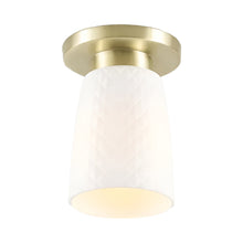 Load image into Gallery viewer, Oxford Flush Mount Ceiling Light in Satin Brass.
