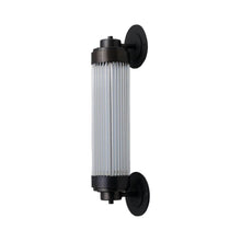 Load image into Gallery viewer, Pillar Offset LED Wall Light in Weathered Brass.
