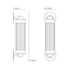 Load image into Gallery viewer, Pillar Offset LED Wall Light - line drawing.
