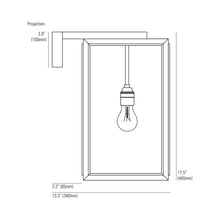 Load image into Gallery viewer, Portico Outdoor Wall Light - line drawing.

