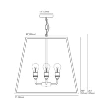 Load image into Gallery viewer, Quad Pendant Light - line drawing.
