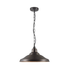 Load image into Gallery viewer, School 7200 Pendant Light in Weathered Copper/Polished Copper.
