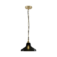Load image into Gallery viewer, School Pendant Light in Anthracite/Brass (9.75-Inch).
