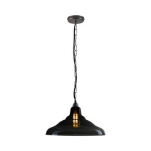 Load image into Gallery viewer, School Pendant Light in Anthracite/Weathered Brass (15.5-Inch).
