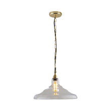 Load image into Gallery viewer, School Pendant Light in Clear/Brass (15.5-Inch).
