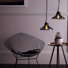 Load image into Gallery viewer, School Pendant Light in living room.
