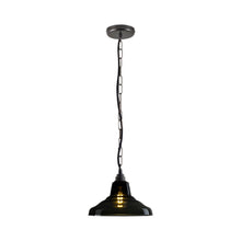 Load image into Gallery viewer, School Pendant Light in Anthracite/Weathered Brass (9.75-Inch).
