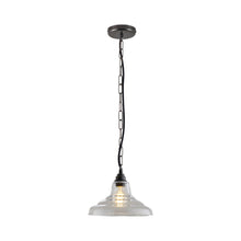 Load image into Gallery viewer, School Pendant Light in Clear/Weathered Brass (9.75-Inch).
