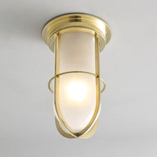Load image into Gallery viewer, Ship&#39;s Companionway Flush Mount Ceiling Light in Detail.
