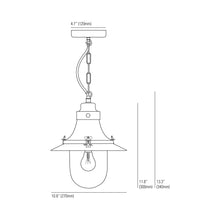 Load image into Gallery viewer, Ship&#39;s Deck Pendant Light - line drawing.
