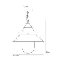 Load image into Gallery viewer, Ship&#39;s Deck Pendant Light - line drawing.
