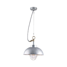 Load image into Gallery viewer, Shipyard Pendant Light in Galvanised Silver (Clear Glass).
