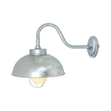 Load image into Gallery viewer, Shipyard Wall Light in Galvanised Silver (Frosted Glass).
