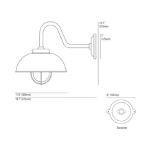 Load image into Gallery viewer, Shipyard Wall Light - line drawing.
