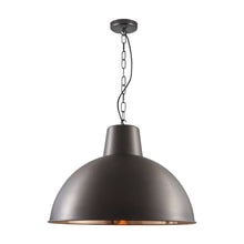 Load image into Gallery viewer, Spun Reflector Pendant Light in Weathered Copper/Polished Copper (Large).
