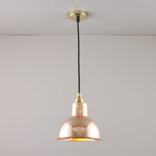 Load image into Gallery viewer, Spun Reflector Pendant Light with Cord Grip Lampholder in Detail.
