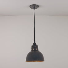 Load image into Gallery viewer, Spun Reflector Pendant Light with Cord Grip Lampholder in Detail.
