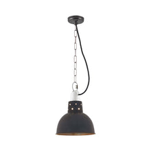 Load image into Gallery viewer, Spun Reflector Pendant Light with Suspension Lampholder in Weathered Copper.
