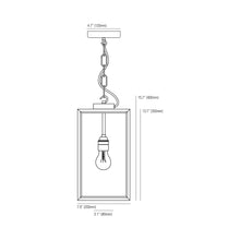 Load image into Gallery viewer, Square Outdoor Pendant Light - line drawing.
