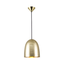 Load image into Gallery viewer, Stanley Pendant Light in Hammered Brass (Medium).
