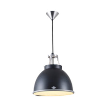 Load image into Gallery viewer, Titan Pendant Light in Black (Small/Etched Glass).
