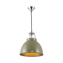 Load image into Gallery viewer, Titan Pendant Light in Olive Green/Bronze (Small/No Glass).
