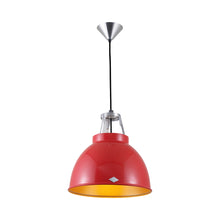 Load image into Gallery viewer, Titan Pendant Light in Red/Gold (Small/No Glass).
