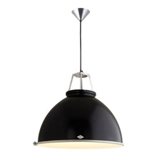 Load image into Gallery viewer, Titan Pendant Light in Black (Large/Etched Glass).
