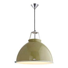 Load image into Gallery viewer, Titan Pendant Light in Olive Green (Large/Etched Glass).
