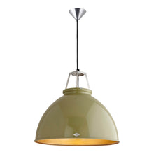 Load image into Gallery viewer, Titan Pendant Light in Olive Green/Bronze (Large/No Glass).
