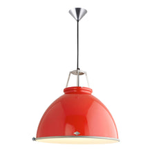 Load image into Gallery viewer, Titan Pendant Light in Red (Large/Etched Glass).
