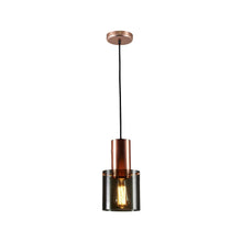 Load image into Gallery viewer, Walter Pendant Light in Anthracite Glass/Copper (Small).
