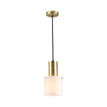 Load image into Gallery viewer, Walter Pendant Light in Opal Glass/Brass (Small).
