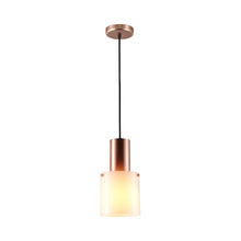 Load image into Gallery viewer, Walter Pendant Light in Opal Glass/Copper (Small).
