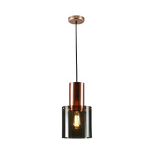 Load image into Gallery viewer, Walter Pendant Light in Anthracite Glass/Copper (Large).
