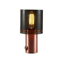 Load image into Gallery viewer, Walter Table Lamp in Anthracite Glass/Copper (Small).

