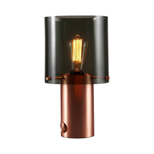 Load image into Gallery viewer, Walter Table Lamp in Anthracite Glass/Copper (Medium).
