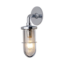Load image into Gallery viewer, Weatherproof Ship&#39;s Well Glass Wall Light in Chrome/Clear Glass (1-Light).
