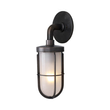 Load image into Gallery viewer, Weatherproof Ship&#39;s Well Glass Wall Light in Weathered Brass/Frosted Glass (1-Light).
