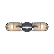 Load image into Gallery viewer, Weatherproof Ship&#39;s Well Glass Wall Light in Chrome/Clear Glass (2-Light).
