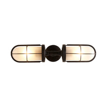 Load image into Gallery viewer, Weatherproof Ship&#39;s Well Glass Wall Light in Weathered Brass/Frosted Glass (2-Light).
