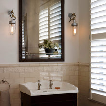 Load image into Gallery viewer, Well Glass Wall Light in bathroom.

