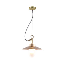 Load image into Gallery viewer, Well Pendant Light in Bronze (Frosted Glass/Reflector).
