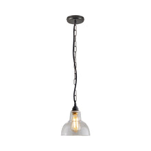 Load image into Gallery viewer, York Pendant Light in Clear/Weathered Brass (Small).
