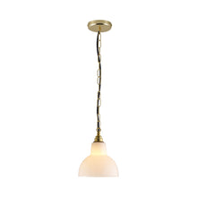 Load image into Gallery viewer, York Pendant Light in Opal/Brass (Small).
