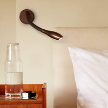 Load image into Gallery viewer, Zonda LED Wall Light in bedroom.
