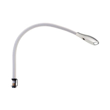 Load image into Gallery viewer, Zonda Over The Bedhead LED Wall Light in Clear Anodised/Off White.
