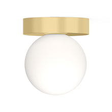 Load image into Gallery viewer, Bola Sphere LED Flush Mount Ceiling Light in Brass (5-Inch).
